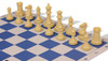 Conqueror Plastic Chess Set Black & Camel Pieces with Blue Lightweight Floppy Board Camel Pieces