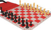 Standard Club Easy-Carry Plastic Chess Set Black & Camel Pieces with Red Lightweight Floppy Board Camel Pieces Zoom