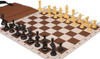 Standard Club Easy-Carry Plastic Chess Set Black & Camel Pieces with Brown Lightweight Floppy Board Camel Pieces Zoom