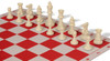 Weighted Standard Club Easy-Carry Plastic Chess Set Black & Ivory Pieces with Floppy Board - Red