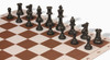 Weighted Standard Club Easy-Carry Plastic Chess Set Black & Camel Pieces with Lightweight Floppy Board - Brown