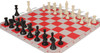 Standard Club Large Carry-All Plastic Chess Set Black & Ivory Pieces with Red Lightweight Floppy Board Ivory Pieces Zoom