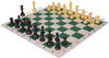 Standard Club Carry-All Plastic Chess Set Black & Camel Pieces with Lightweight Floppy Board - Green