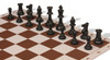 Weighted Standard Club Plastic Chess Set Black & Ivory Pieces with Brown Lightweight Floppy Board Black Pieces