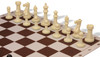 Executive Large Carry-All Plastic Chess Set Black & Ivory Pieces with Brown Lightweight Floppy Board Ivory Pieces