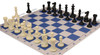 Executive Large Carry-All Plastic Chess Set Black & Ivory Pieces with Blue Lightweight Floppy Board Black Pieces Zoom