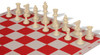 Standard Club Carry-All Plastic Chess Set Red & Ivory Pieces with Lightweight Floppy Board - Red