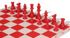Standard Club Carry-All Plastic Chess Set Red & Ivory Pieces with Lightweight Floppy Board - Red