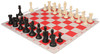 Professional Plastic Chess Set Black & Ivory Pieces with Red Lightweight Floppy Board Ivory Pieces View