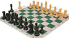 Professional Plastic Chess Set Black & Camel Pieces with Green Lightweight Floppy Board Camel Pieces Zoom