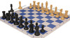 Professional Plastic Chess Set Black & Camel Pieces with Blue Lightweight Floppy Board Camel Pieces Zoom