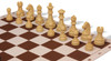 German Knight Large Carry-All Plastic Chess Set Wood Grain Pieces with Brown Lightweight Floppy Board Natural Pieces