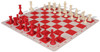 Standard Club Plastic Chess Set Red & Ivory Pieces with Lightweight Floppy Board - Red