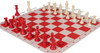 Standard Club Plastic Chess Set Red & Ivory Pieces with Lightweight Floppy Board - Red