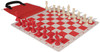 Standard Club Large Easy-Carry Plastic Chess Set Red & Ivory Pieces with Lightweight Floppy Board - Red