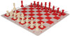 Standard Club Large Easy-Carry Plastic Chess Set Red & Ivory Pieces with Lightweight Floppy Board - Red