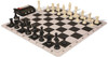 Standard Club Carry-All Plastic Chess Set - Black & Ivory Pieces with Clock, Bag, & Floppy Board - Black