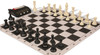 Standard Club Carry-All Plastic Chess Set - Black & Ivory Pieces with Clock, Bag, & Floppy Board - Black