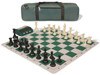 Standard Club Carry-All Plastic Chess Set - Black & Ivory Pieces with Clock, Bag, & Floppy Board - Green Standard Club Carry-All Plastic Chess Set - Black & Ivory Pieces with Clock, Bag, & Floppy Board - Green