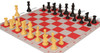Standard Club Carry-All Plastic Chess Set - Black & Camel Pieces with Clock, Bag, & Floppy Board - Red