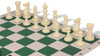 Executive Carry-All Plastic Chess Set - Black & Ivory Pieces with Clock & Floppy Board - Green