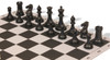 Conqueror Carry-All Plastic Chess Set - Black & Ivory Pieces with Clock & Floppy Board - Black