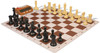 Conqueror Deluxe Carry-All Plastic Chess Set Black & Camel Pieces with Clock & Lightweight Floppy Board - Brown