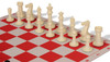 Executive Deluxe Carry-All Plastic Chess Set Black & Ivory Pieces with Clock & Floppy Board & Bag - Red