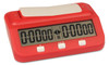 Executive Deluxe Carry-All Plastic Chess Set Black & Ivory Pieces with Clock & Floppy Board & Bag - Red