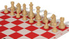 German Knight Deluxe Carry-All Plastic Chess Set Wood Grain Pieces with Clock & Floppy Board – Red