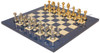 Italian Arabesque Staunton Gold & Sliver Chess Set With Blue Ash Burl & Erable High Gloss Chess Board