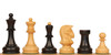 Dubrovnik Staunton Chess Set Ebony & Boxwood Pieces with Walnut Molded Edge Board & Box - 3.9" King