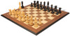 Dubrovnik Series Chess Set Ebony & Boxwood Pieces with Walnut & Maple Molded Edge Board - 3.9" King