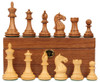 Fierce Knight Staunton Chess Set Acacia & Boxwood Pieces with Classic Walnut Board & Box - 3" King