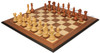 Fierce Knight Staunton Chess Set Acacia & Boxwood Pieces with Walnut Molded Board & Box - 4" King