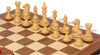 Fierce Knight Staunton Chess Set Acacia & Boxwood Pieces with Walnut & Maple Molded Edge Board - 3.5" King