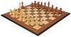 British Staunton Chess Set Acacia & Boxwood Pieces with Walnut Molded Board & Box - 4" King