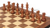 British Staunton Chess Set Acacia & Boxwood Pieces with Walnut Molded Board & Box - 4" King