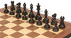 British Staunton Chess Set - Ebony & Boxwood Pieces - Walnut Molded Edge Chess Board & Box - 3.5" King