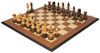 Dubrovnik Series Chess Set Burnt Boxwood Pieces with Walnut Molded Board- 3.9" King