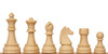 German Knight Plastic Chess Set Wood Grain Pieces Pieces with Classic Walnut Board - 3.9" King