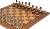 Decorative Staunton Silver & Black Anodized Chess Set with Classic Walnut Board - 3.5" King