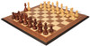 Deluxe Old Club Staunton Chess Set Anjan & Boxwood Pieces with Walnut Molded Edge Board - 3.75" King