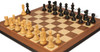 Fischer-Spassky Commemorative Chess Set Ebony & Boxwood Pieces with Walnut & Maple Molded Edge Board - 3.75" King