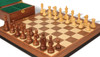 Fischer-Spassky Commemorative Chess Set Golden Rosewood & Boxwood Pieces with Walnut Molded Edge Board & Box - 3.75" King