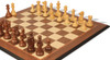 Fischer-Spassky Commemorative Chess Set Golden Rosewood & Boxwood Pieces with Walnut & Maple Molded Edge Board - 3.75" King
