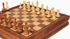 New Exclusive Staunton Chess Set Acacia & Boxwood Pieces with Deluxe Two-Drawer Walnut Case - 3.5" King