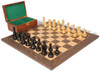 Fischer-Spassky Commemorative Chess Set Ebonized & Boxwood Pieces with Deluxe Tiger Ebony Board & Box - 3.75" King