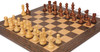 Fischer-Spassky Commemorative Chess Set Golden Rosewood & Boxwood Pieces with Deluxe Tiger Ebony & Maple Board - 3.75" King