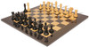 Copenhagen Staunton Chess Set Ebony & Boxwood with Black & Ash Burl Board - 4.5" King
